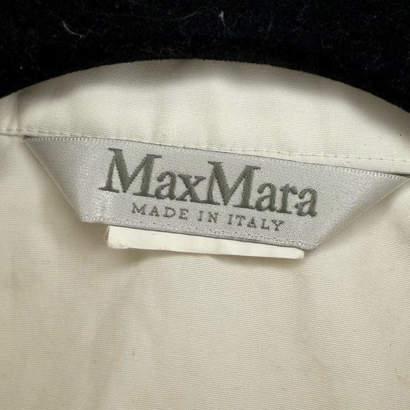 MAXMARA Mimia Poplin White Asymmetrical Ruffle Buttondown Shirt Blouse - Picture 6 of 7